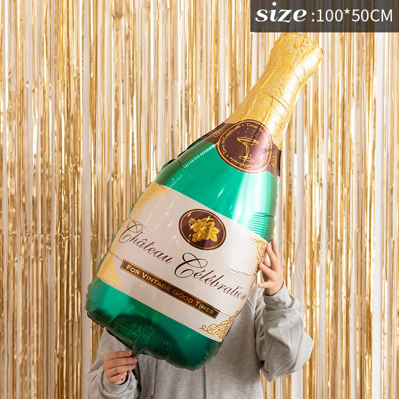 18-й 30-й день рождения шар Золотая большая корона шампанское виски фольга шары холостяк вечерние украшения для взрослых шар Декор - Цвет: Big Green Bottle