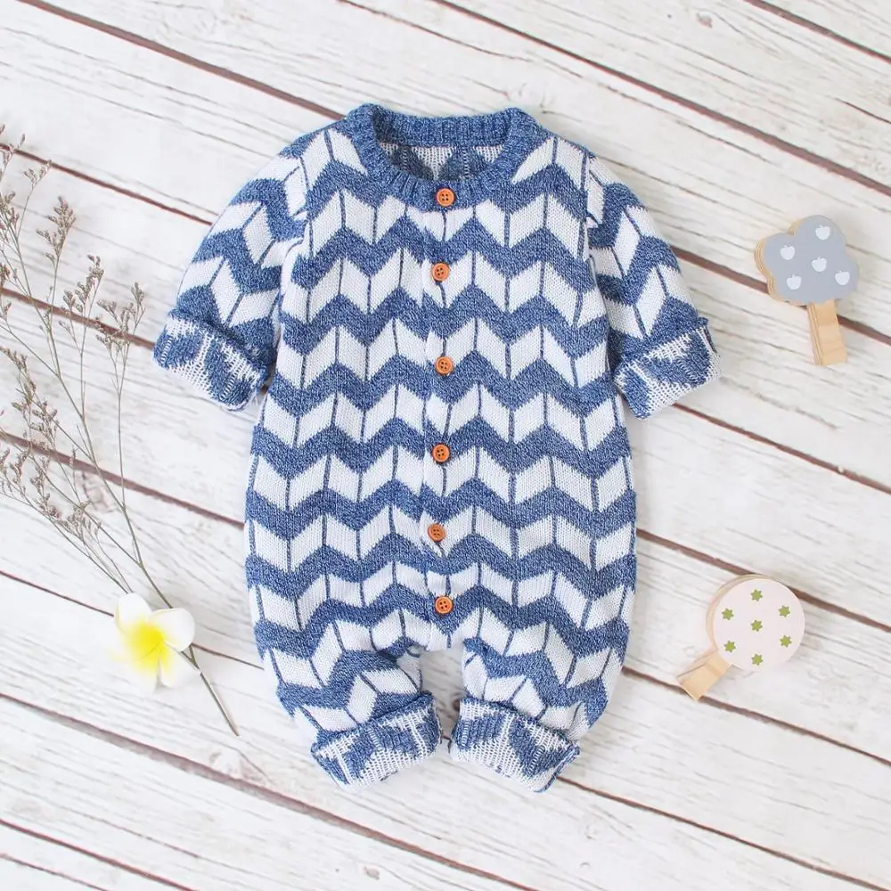 

Autumn Baby Clothes Long Sleeve Rompers for Newborns Boys Girls Jumpsuits Outfits Casual Stripes Knitted Children Overalls 0-24M
