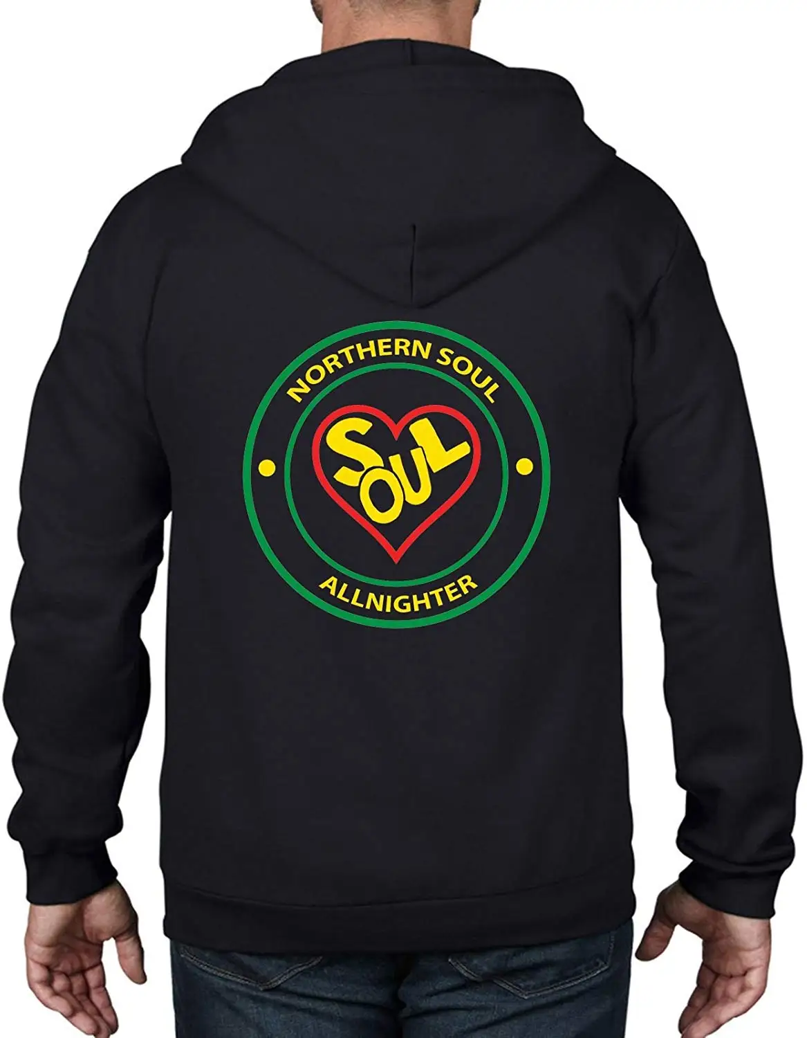 Tribal T-Shirts Northern Soul All Nighter Heart Logo Full Zip Hoodie |