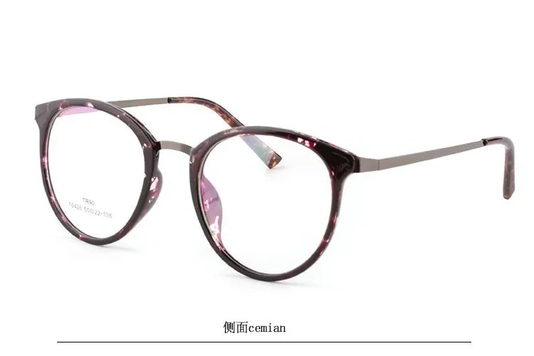 Ретро очки оправа круглая декоративная металлическая рама очки для чтения оправа очки tr90 оправа для очков, фотохромные линзы солнцезащитные очки - Цвет оправы: Agate color