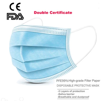 

Face Masks Disposable Mask Anti Dust 3 Layer Child/Adult Anti-fog Face Masks Breathable Mouth Cover Outdoor Face Mouth Mask