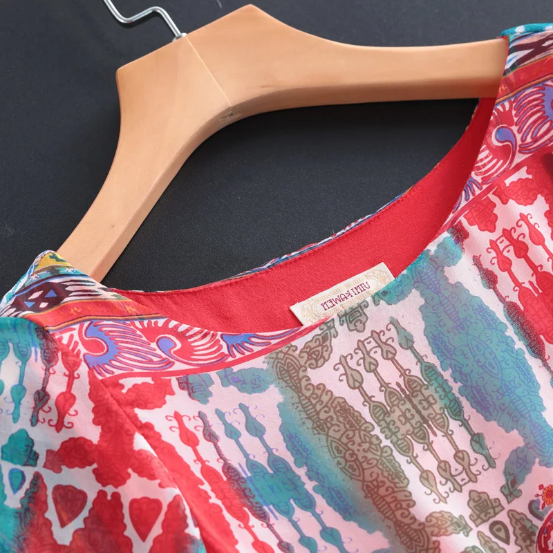 

Beach Summer Dress Women Silk Long Party Dress Plus Size Print Clothes Elegant Ladies Maxi Vestidos Verano 2020 WW019