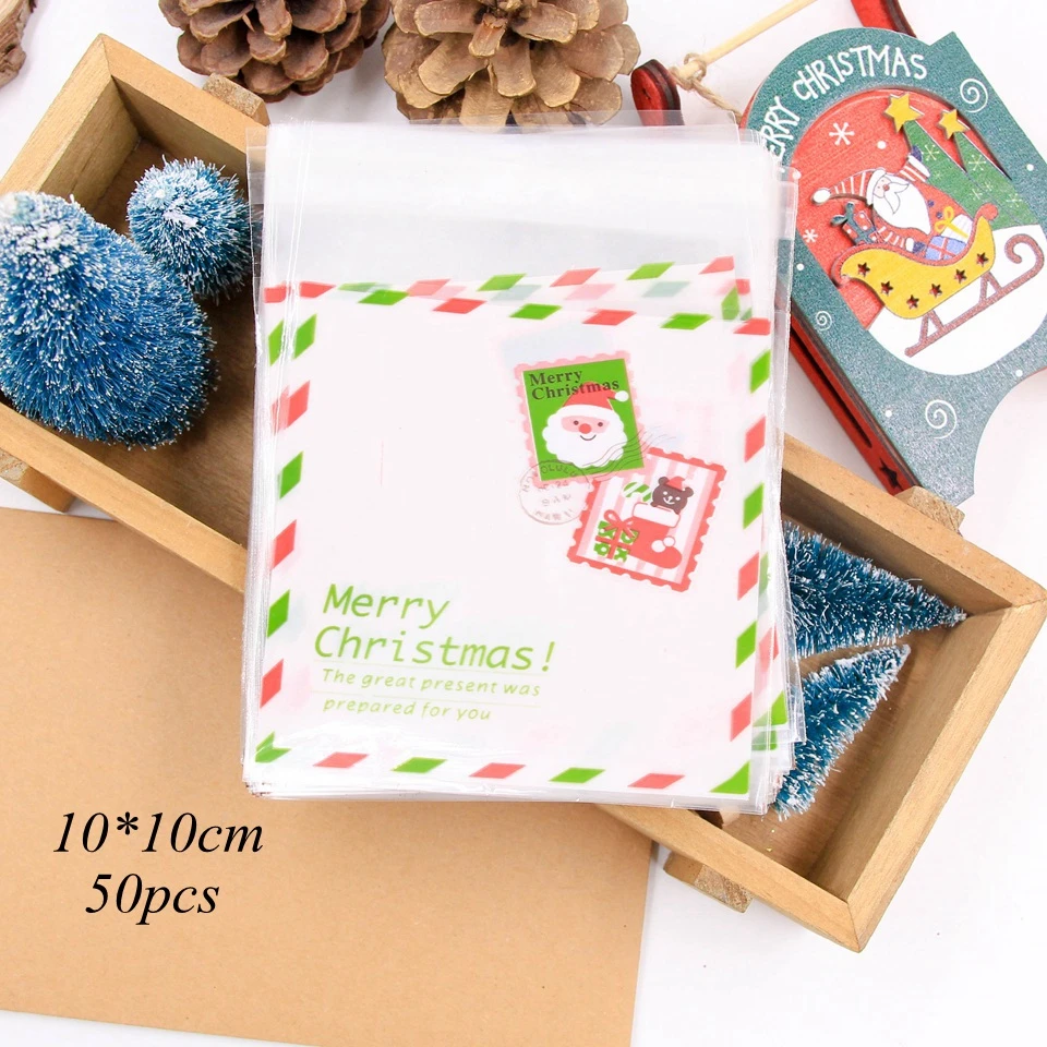50p Merry Christmas 1 комплект форма дома рождественские конфеты подарочные пакеты с веревками Рождественская елка печенья сумки Счастливого Рождества упаковочные коробки для гостей вечерние Декор - Цвет: 50p Merry Christmas