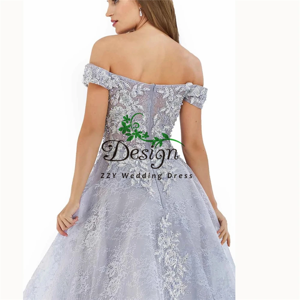 Новое поступление Vestidos De Fiesta De Noche A-Line кружевные аппликации бисером тюлевые платья для выпускного вечера полная длина на заказ плюс размер