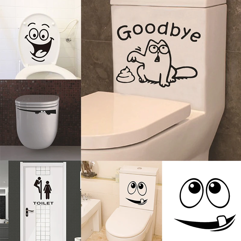 3D Creative Wall Sticker Waterproof Toilet Stickers Bathroom Living Room Art