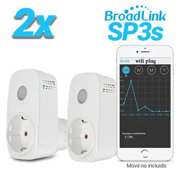 Broadlink SP3S SP3 16A Smart Plug EU Work with Amazon Alexa Google Home, Remote Control Timing WiFi Switch Mini Socket Outlet qiachip uk plug standard wifi low power smart home outlet light lamp switch socket remote control switch work with amazon alexa