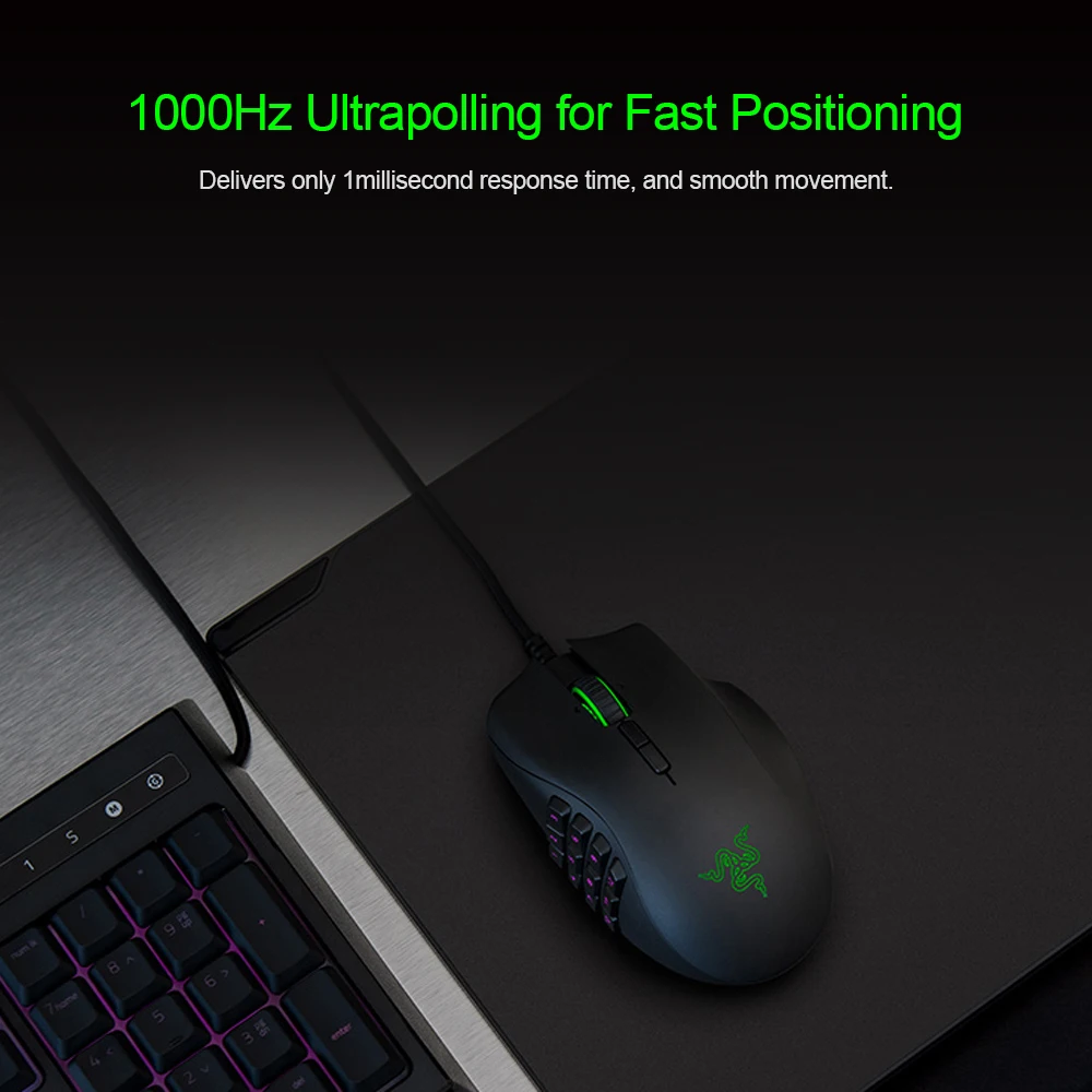 Razer Нага Проводная игровая мышь Мыши 16000 Точек на дюйм оптический Сенсор насыщенности цвета RGB Освещение 2/7/12 кнопка механические коммутаторы Gaming Keyboard Мышь