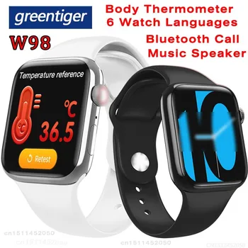 

Greentiger W98 Bluetooth Call Smart Watch Music Speaker Body Thermometer immunity Heart Rate Monitor Smartwatch VS W68 iwo 12