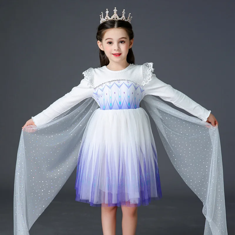 Christmas Cosplay Dresses for Girls Dress Up Fancy Birthday Clothes Girl Baptism White Party Outfit Kids Princess Costume | Детская