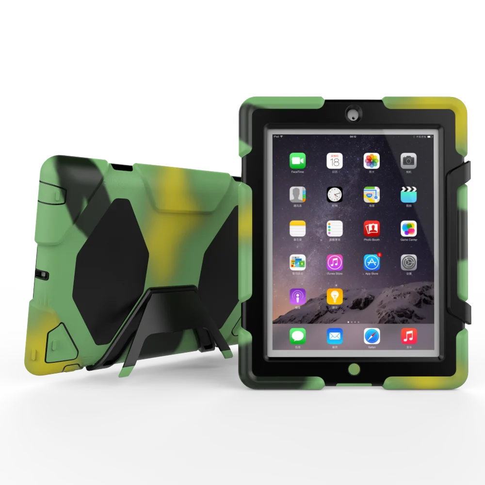 Для iPad 2/iPad 3/iPad 4 чехол трехслойный ударопрочный сверхмощный силиконовый чехол из ТПУ со встроенным защитным чехлом для экрана