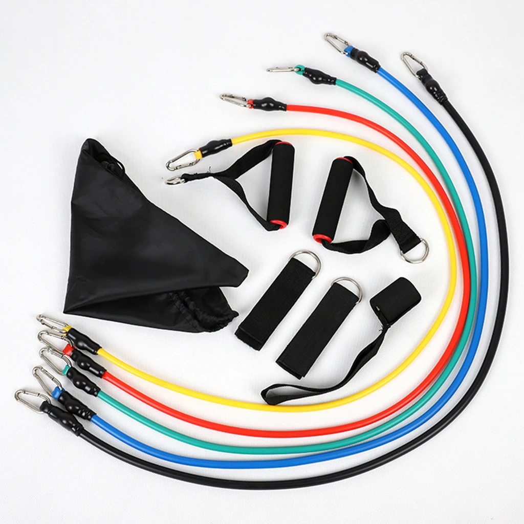 11pcs Fitness Resistance Bands Set Home Gym Sports Exercise Tubes Equipment