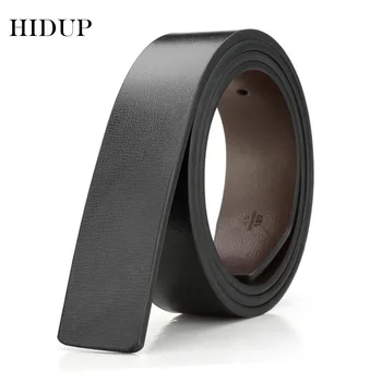 

HIDUP Men's Good Level Quality Genuine Leather Belt Pin Slide Style Soft Belts Strap Only 3.3cm Wide Without Buckles 2020 LUWJ16