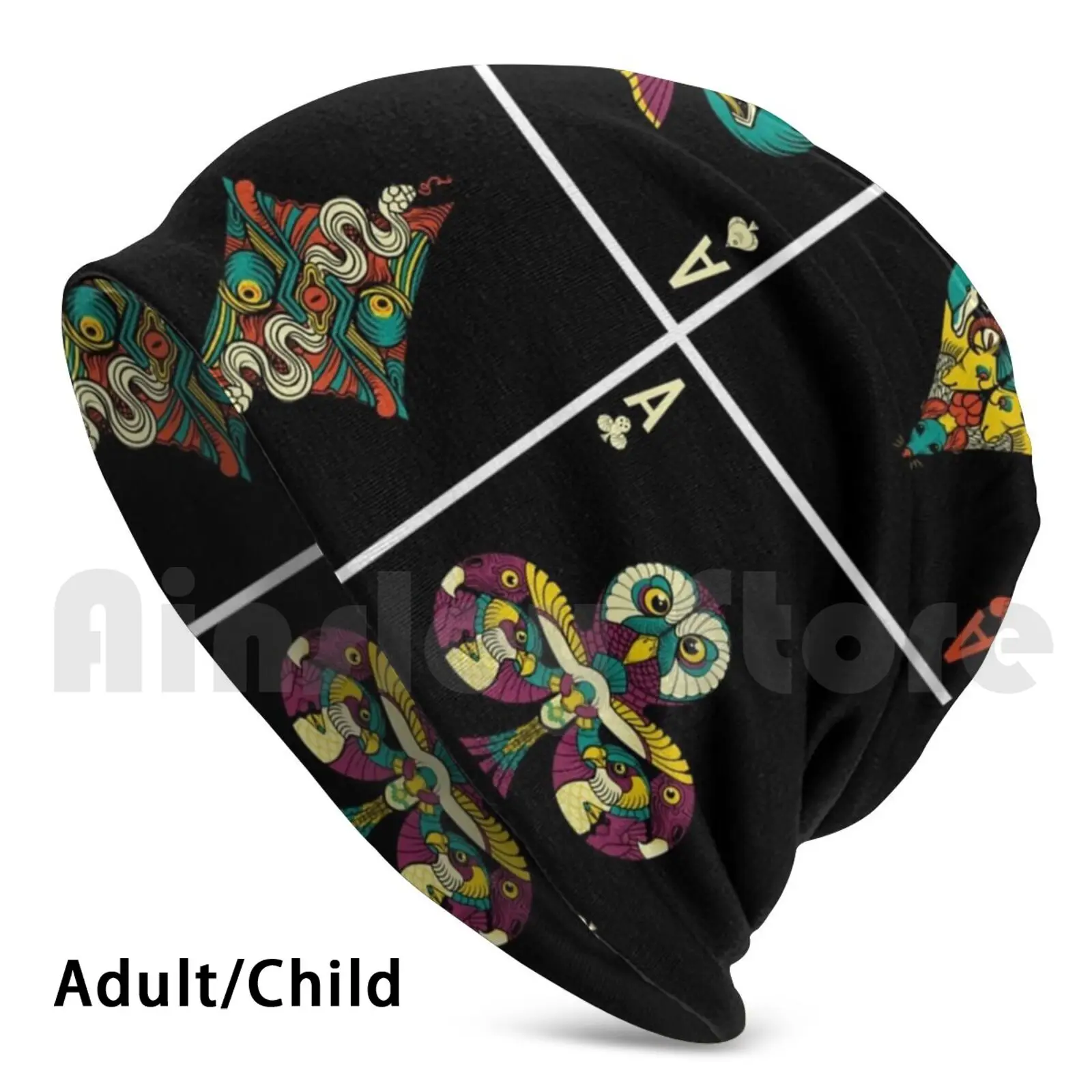 The Winning Aces Berretti Cappello Lavorato A Maglia Hip Hop Ace Queen Of Spades Destiny Black Destiny 2 Poker Ace Of Spade