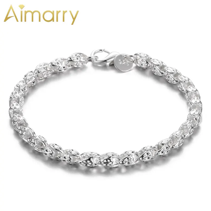 Aimarry 925 шарма стерлингового серебра 5 мм кран браслет для мужчин и женщин