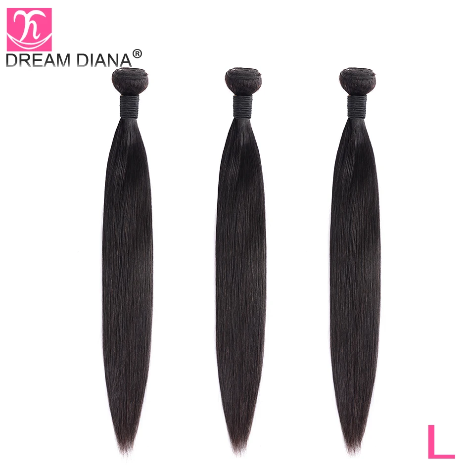 DreamDiana малазийские волосы прямые 4 пучка "-30" L remy волосы плетение натуральный цвет человеческие волосы для наращивания экспресс