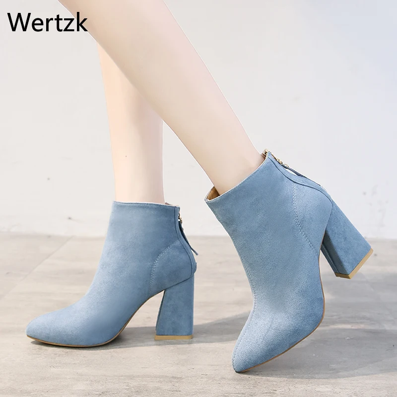 2019 женские ботинки до середины икры цвет желтый Ботинки martin на молнии с острым