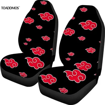 

TOADDMOS Anime Naruto Shippuden Akatsuki Pattern Front Car Seat Cover Set of 2 Air Cushion Universal Car Interior Seat Covers