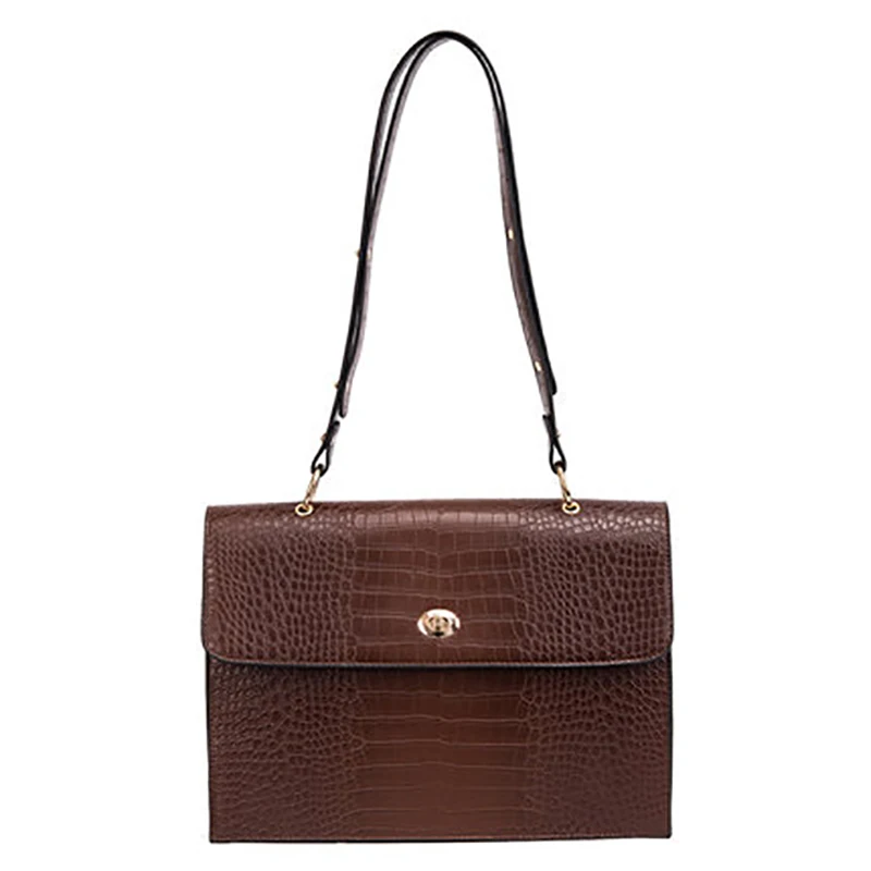 

Vintage Crocodile Pattern Shoulder Bags Women Large-capcity Flap Hand Bag Luxury Alligator Ladies Crossbody Messenger Bags Totes