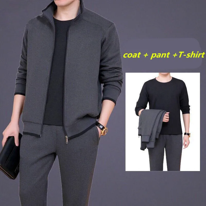  2020 Spring and Autumn New Men's Casual Sets Size S M L XL XXL XXXL 4XL 5XL Pure Color Fashion Men 
