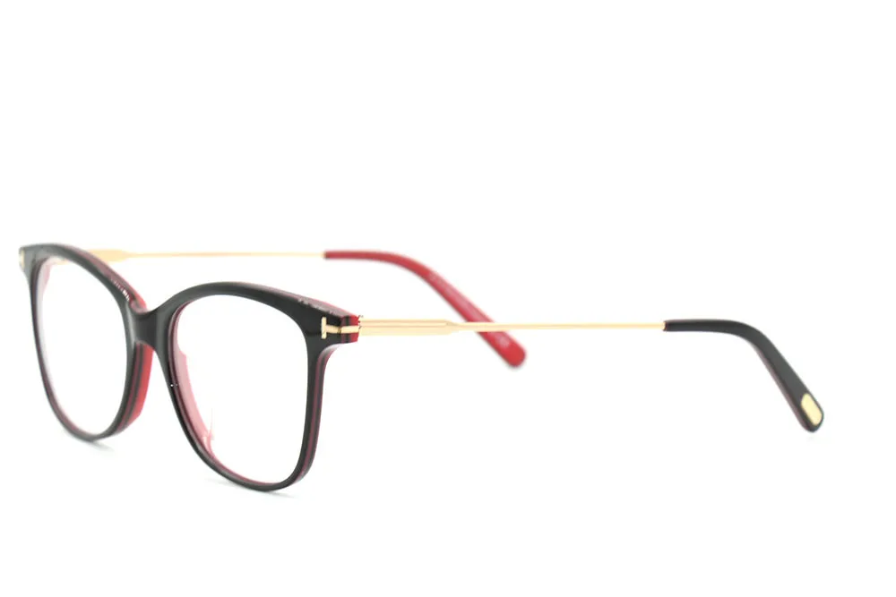 Новые модные женские очки SPEIKO TF5510 могут быть близорукость очки для чтения 1,74 линзы Унти-синий светильник Гавана FT5510 - Цвет оправы: Black-red