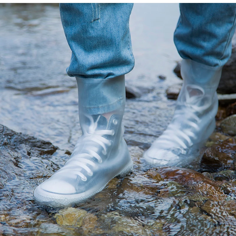 Women Man TPE Integral Mould Waterproof Reusable Rain Shoe Cover Rain Boot Anti-skid dustproof Shoes Covers shoe covers