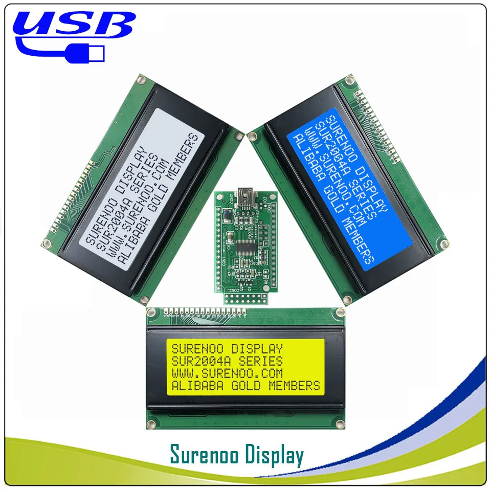 ЖК дисплей 2USB 204 20X4 2004 символьный модуль панель экрана подключаемый Smartie & AIDA64 для