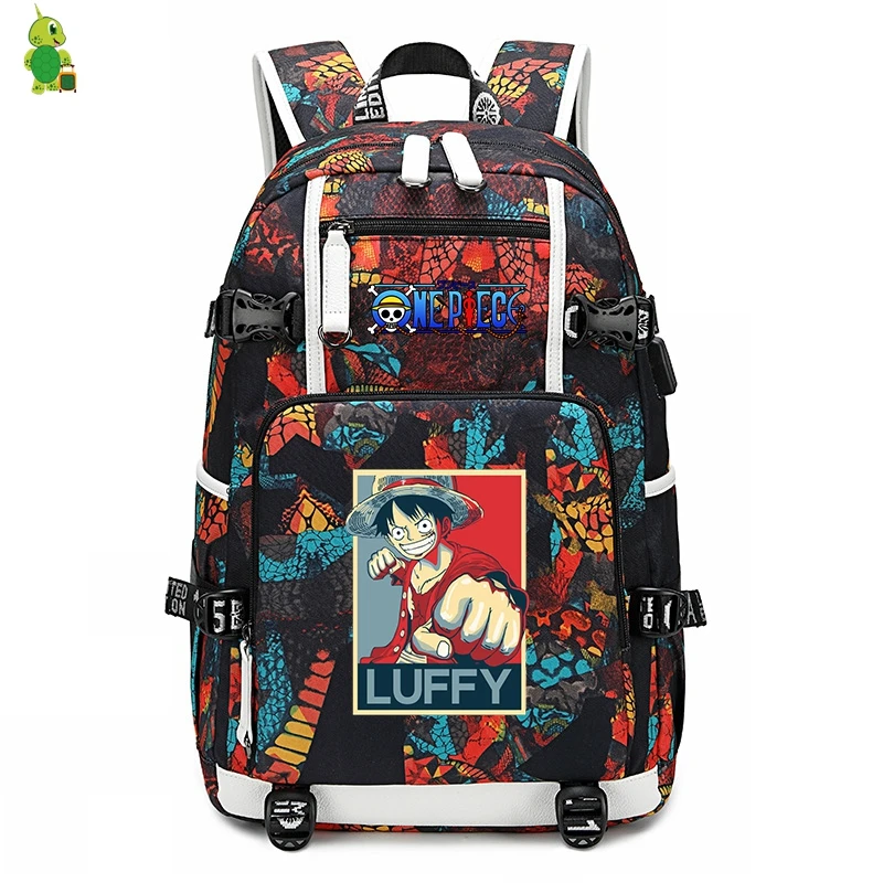Mochila Аниме one piece Luffy рюкзак женский рюкзак школьные сумки для девочек-подростков мужской рюкзак для ноутбука большой рюкзак для путешествий - Цвет: 2