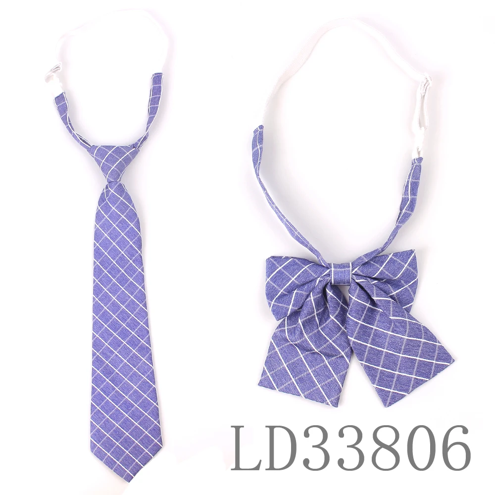 Женский Галстук, клетчатый шейный галстук для дам, костюмы, 7 см. Галстуки, тонкие резинки для девочек, Gravatas, резиновый галстук для мальчиков - Цвет: LD33806