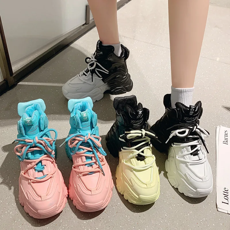 

Женские зимние кроссовки разных цветов, теплая меховая обувь на платформе на массивном каблуке, кроссовки для женщин, новинка 2021, повседневная обувь, женская зимняя обувь