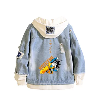 

Anime DRAGON BALL Son Goku denim Jacket Cosplay Costume Men Women Dragon Ball Super Jeans Jacket Loose hip hop cartoon jacket