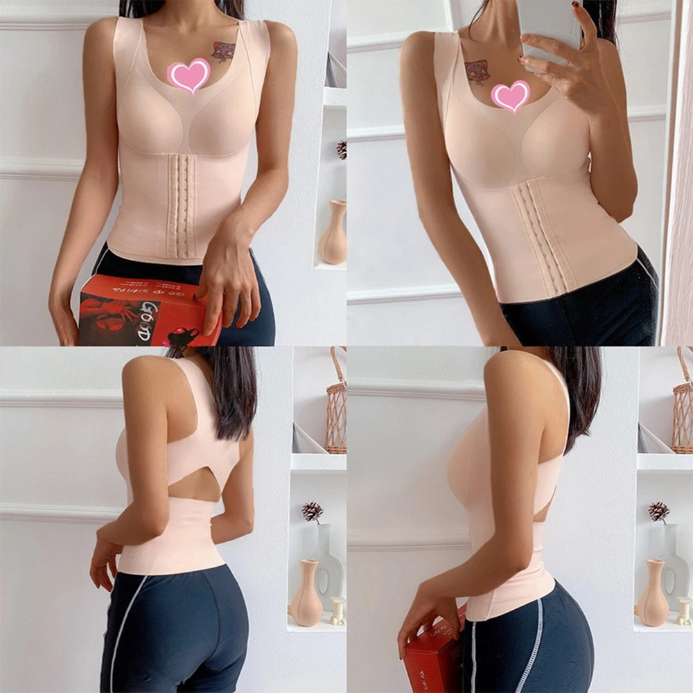 shapewear shorts Women Redutive Girdle Posture Corrector Bra Seamless Underwear Slimming Belly Sheath Cross Back Fitness Tank Corset Tops Shapers best shapewear