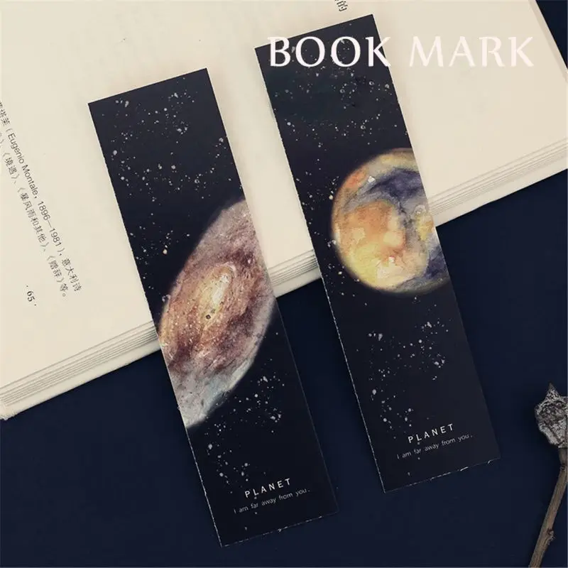 

30Pcs/Set Planet Bookmark Message Card Creative Paper Bookmarks Book Holder Scho H37B