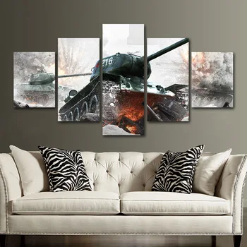 

Canvas Painting Wall Art Framework HD Prints 5 Pieces War tank Picture Poster for Home Decor