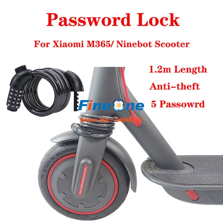 Bicycle Cable Lock Code Wire 5 Digit Combination Mtb Locker For Ninebot G30lp E22 Scooter Anti Theft Bike Cycling Accessories Scooter Parts Accessories Aliexpress