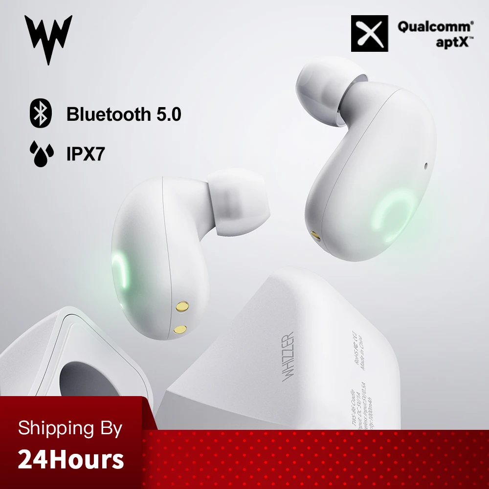 Whizzer B6 IPX7 Wireless Bluetooth Waterproof Headset TWS Earphone 5.0 Supports Aptx / AAC 45h iOS Android Playback Time | Электроника