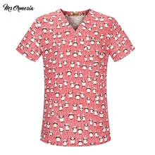 Унисекс дышащая стоматологическая клиника скрабы топы с принтом панды провизор ПЭТ доктор больница скрабы медицинские медсестры рабочие униформы Новые