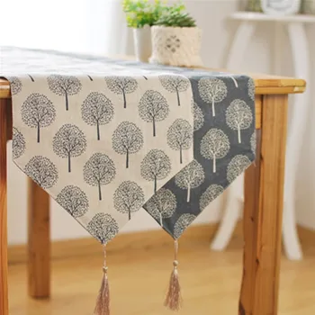 

Table Colorful Print With Tassels Chenille Canvas Fabric Table Top Decoration Home For Outdoor Wedding Party