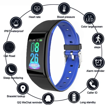 

Color Hot Watch Sleep Pedometer Waterproof Blood Pressure Heart Rate Monitoring Intelligence To Do Remind Smart Watch Female