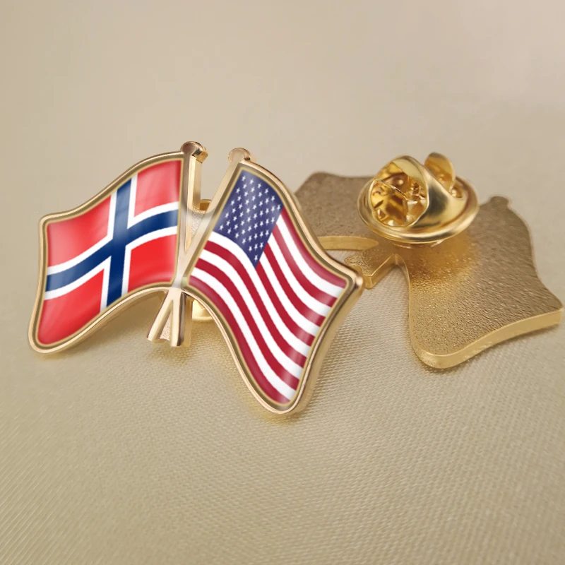 La Isla de Bouvet y los Estados Unidos de América cruzadas, banderas de la Amistad doble, alfileres de solapa, broche, insignias