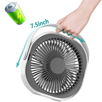 

Desktop Fan Quiet USB Rechargeable PersonalFan 360 Degree Adjustable 3 Modes Handheld Fan for Home Office