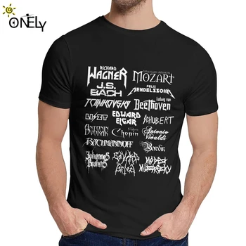 

Heavy Metal Classical Composers T-Shirt Men Mozart Beethoven Chopin Bach Mendelssohn Casual Tees 100% Cotton Clothes T Shirt