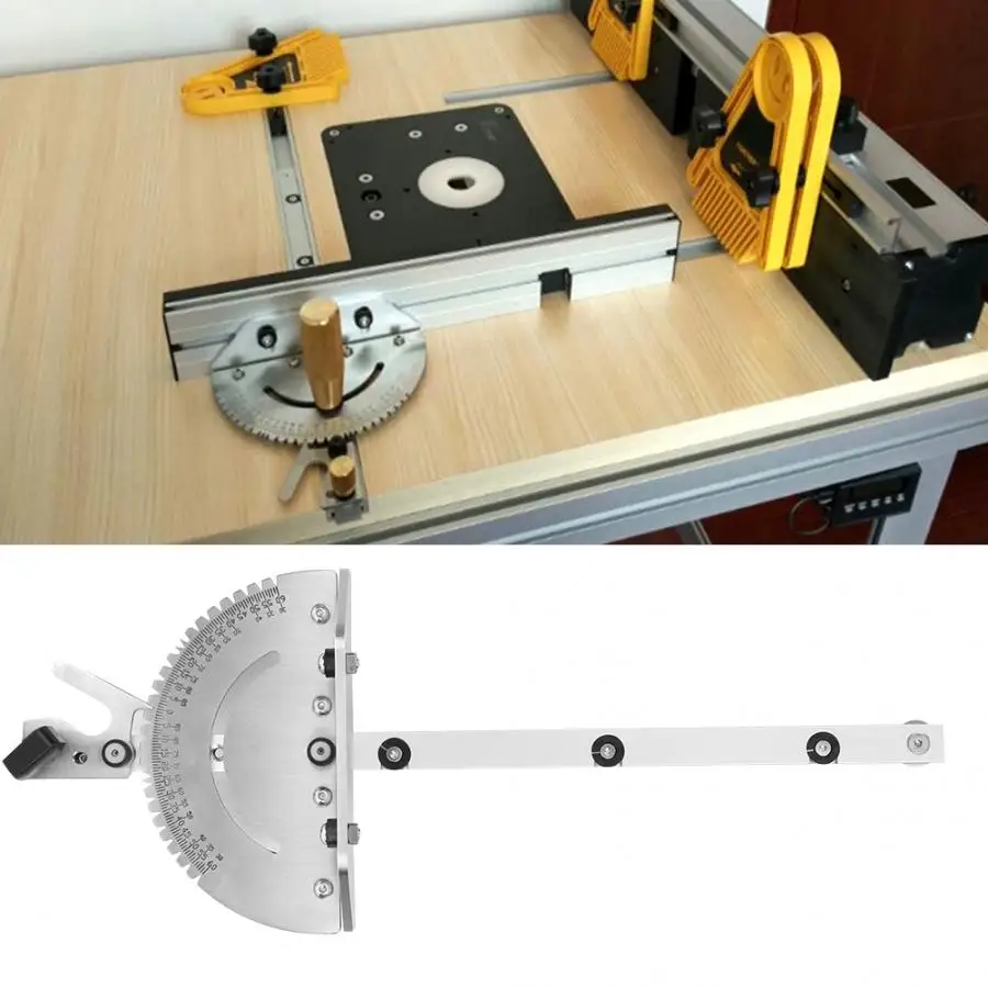 

Metal Table Woodworking Ruler Aluminum Push Handle Miter Gauge Ruler for Table Saw Band Saw Router Carpenter Measuring Tools
