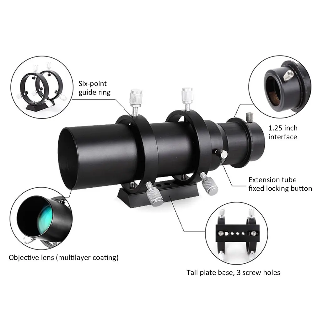 Для Angeleyes 50 мм 60 мм Finderscope автогид для телескопа полностью покрытый Guidescope окулярный искатель для монокулярного бинокулярного телескопа