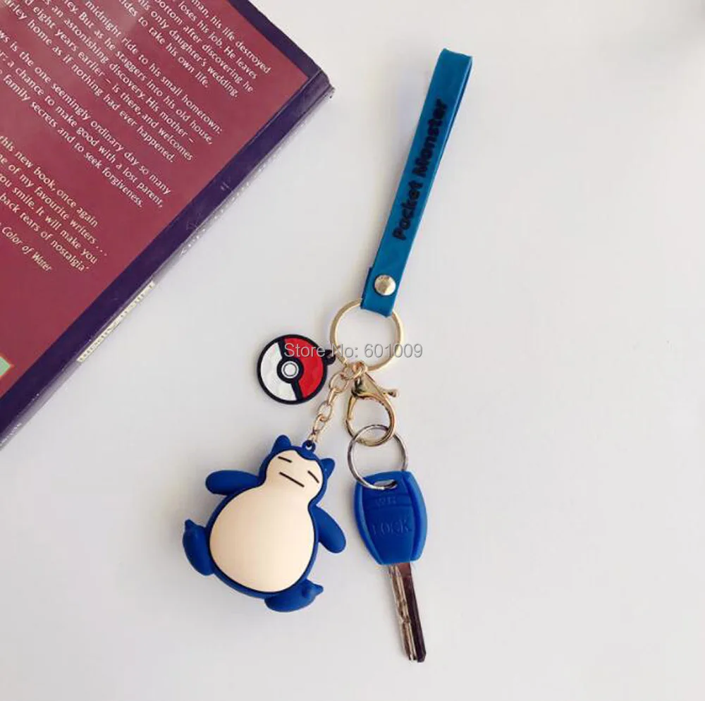 EMS 100/лот Charmander Gengar Jigglypuff Marill Pichu Pikachu Psyduck Snorlax Squirtle Togepi резиновый брелок игрушки - Цвет: Snorlax