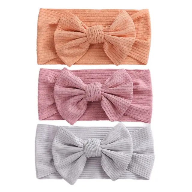 3Pcs/Lot Baby Headband Sets Bow Baby Girl Nylon Headbands Twist Cable Soft Knot Turban Kids Headwear Baby Accessories Haarband 14