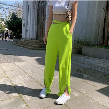 

Loose Casual Green Sweatpants Women Pants Joggers Sweat Harajuku Streetwear Female Korean Ins High Waist Trousers 2020 New WP171