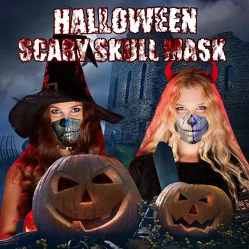 

Mascarilla 6pc Halloween Print Cotton Face Masks Washable Reusable Windproof Face Mask Fashion Mouth Caps Washable