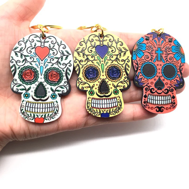 Skull Pendant Gold Key Chain17