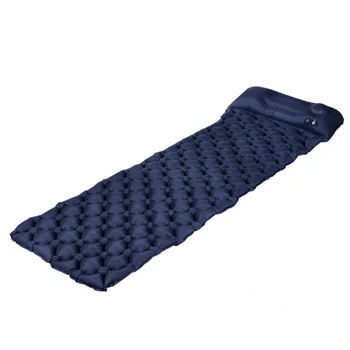 

Camping Mat Inflatable Sleeping Pad Moistureproof Air Mattress Cushion Sofa Bed Outdoor Beach Mattress with Pillow Blue