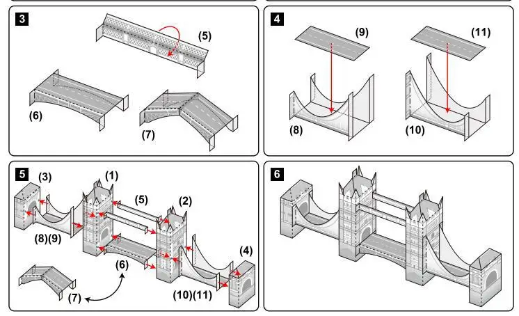 Миниатюрная архитектурная модель tai wu shi qiao из Великобритании, 3D бумажная модель для родителей и детей, сделай сам, бумага ручной работы для детского сада